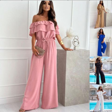 Women's Holiday Daily Date Streetwear Solid Color Full Length Jumpsuits