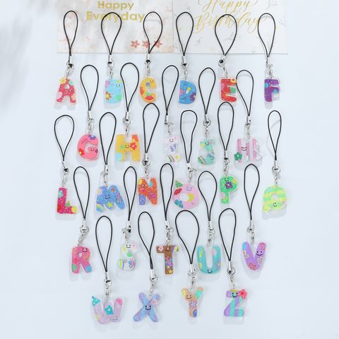Cute Simple Style Animal Letter Resin Bag Pendant Keychain