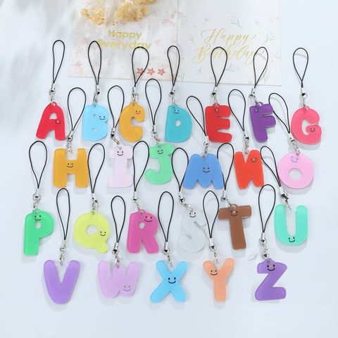 Cute Simple Style Letter Arylic Bag Pendant Keychain