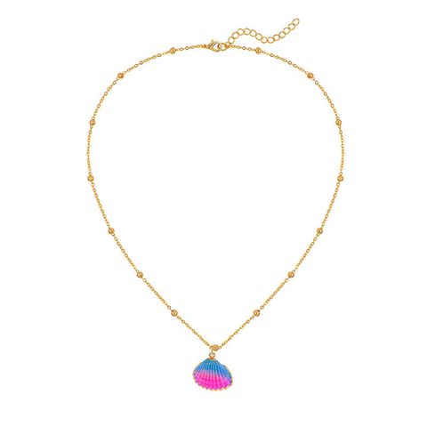 Simple Style Shell Alloy Plating Women's Pendant Necklace