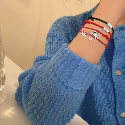 Wholesale Jewelry Cute Simple Style Classic Style Sun Astronaut Star Nylon Copper Alloy Knitting Bracelets