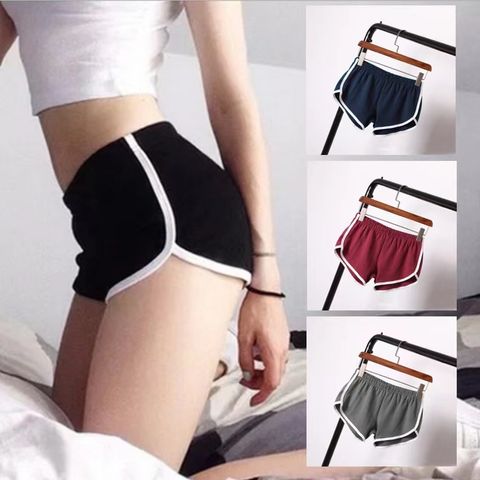 Women's Simple Style Solid Color Polyester Milk Fiber Active Bottoms Shorts Sweatpants