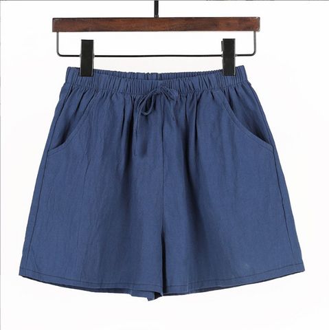 Women's Holiday Daily Preppy Style Solid Color Shorts Casual Pants Wide Leg Pants