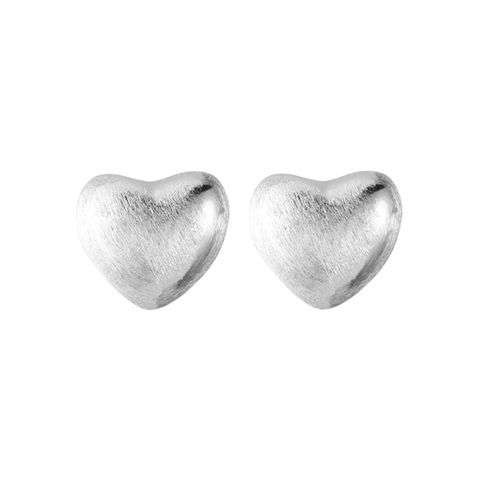 1 Pair Simple Style Heart Shape Sterling Silver 18K Gold Plated Ear Studs