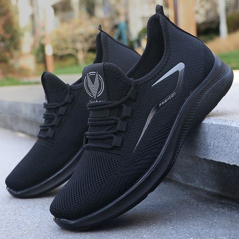 Unisex Sports Solid Color Round Toe Sports Shoes