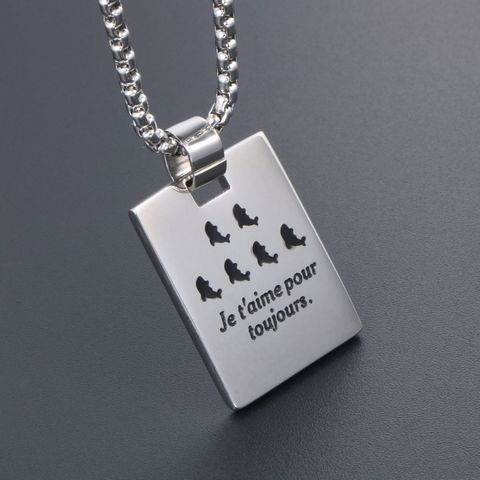 Casual Vacation Simple Style Letter Dolphin 304 Stainless Steel Polishing Men's Pendant Necklace