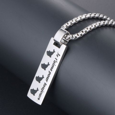 Casual Vacation Letter Dolphin 304 Stainless Steel Polishing Men's Pendant Necklace