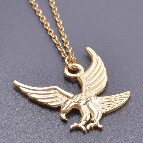 304 Stainless Steel Basic Modern Style Classic Style Plating Eagle Pendant Necklace