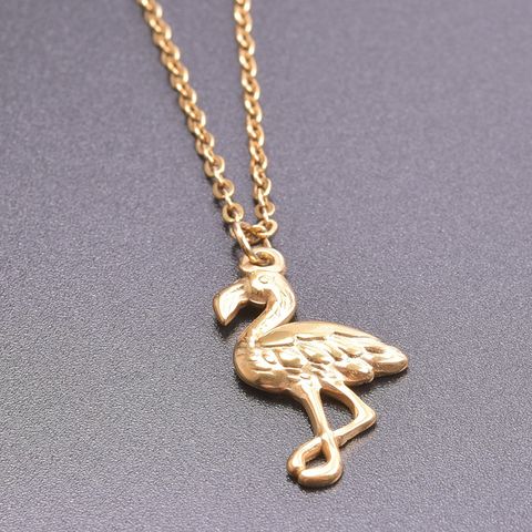 304 Stainless Steel 18K Gold Plated Basic Modern Style Classic Style Plating Bird Pendant Necklace