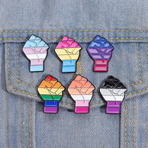 Cartoon Style Modern Style Fist Alloy Stamping Stoving Varnish Plating Unisex Brooches