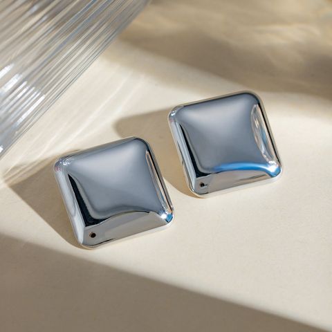 1 Pair IG Style Simple Style Square Plating 304 Stainless Steel Ear Studs