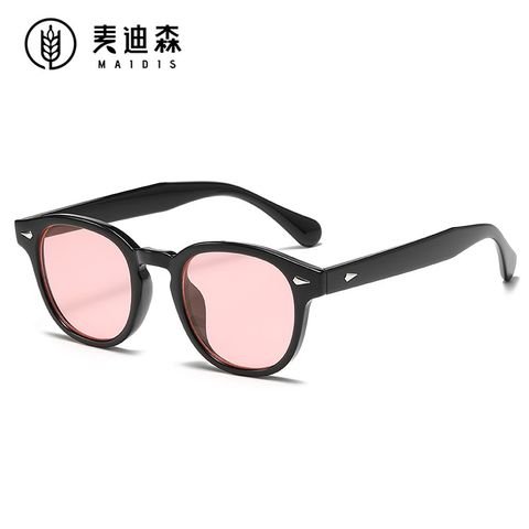 Retro Solid Color Ac Oval Frame Full Frame Women's Sunglasses