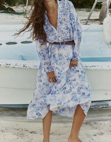 Women's Regular Dress Vacation Round Neck Printing Button Long Sleeve Ditsy Floral Maxi Long Dress Holiday Daily