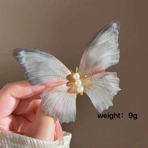 Women's Simple Style Classic Style Butterfly Synthetic Yarn Alloy Hair Claws