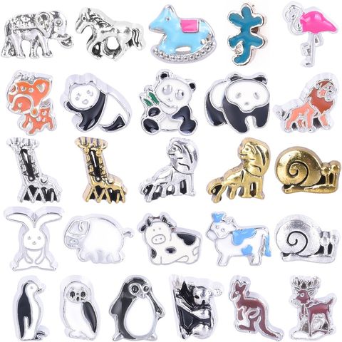 20 PCS/Package 7 * 8mm Alloy Zircon Animal Polished Italian Charms