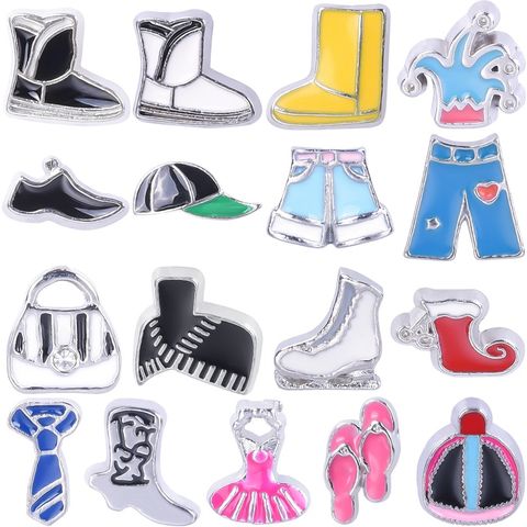 20 PCS/Package 7 * 9mm Alloy Zircon Boots Shoe Polished Italian Charms