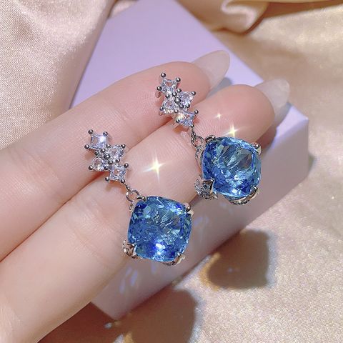 Elegant Glam Geometric Artificial Crystal Copper Plating Zircon Women's Rings Earrings Necklace