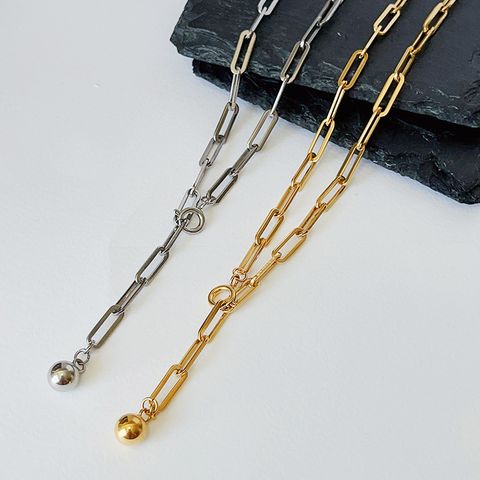 Titan Stahl 18 Karat Vergoldet Lässig Einfacher Stil Überzug Geometrisch Halskette Mit Anhänger