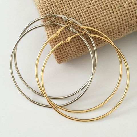 1 Pair Modern Style Simple Style Round Plating Alloy Hoop Earrings Ear Cuffs