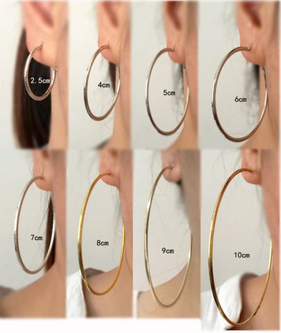 1 Pair Modern Style Simple Style Round Plating Alloy Hoop Earrings Ear Cuffs