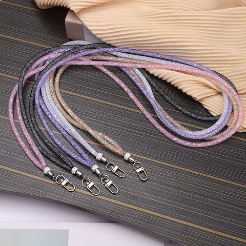 Sweet Simple Style Solid Color Net Rope Bag Pendant Mobile Phone Chain