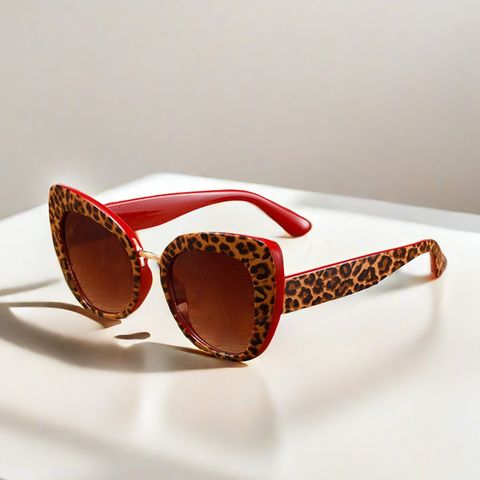 Vintage Style Simple Style Cool Style Solid Color Leopard Pc Cat Eye Full Frame Women's Sunglasses