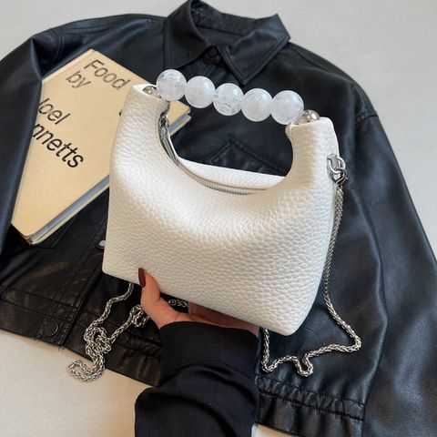 Women's Medium Pu Leather Solid Color Classic Style Zipper Crossbody Bag