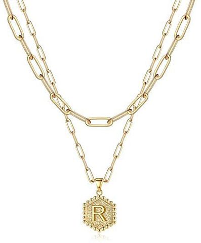 Simple Style Classic Style Letter Zinc Alloy Plating Gold Plated Women's Layered Necklaces