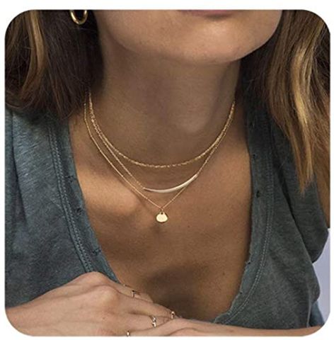 Simple Style Solid Color Alloy Plating Women's Layered Necklaces