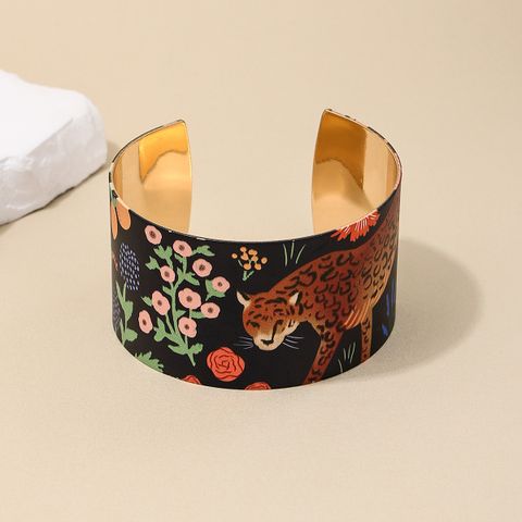 Chinoiserie Floral Alloy Wholesale Cuff Bracelets