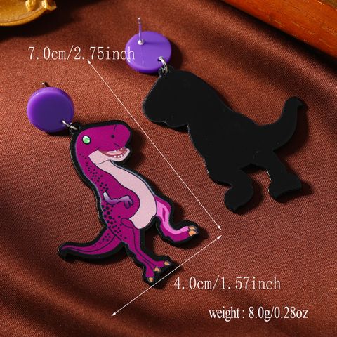 1 Pair Simple Style Classic Style Animal Painted Arylic Drop Earrings