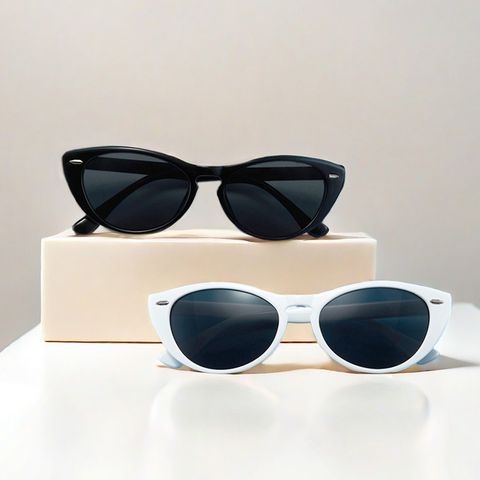 Vintage Style Simple Style Solid Color Ac Cat Eye Full Frame Women's Sunglasses