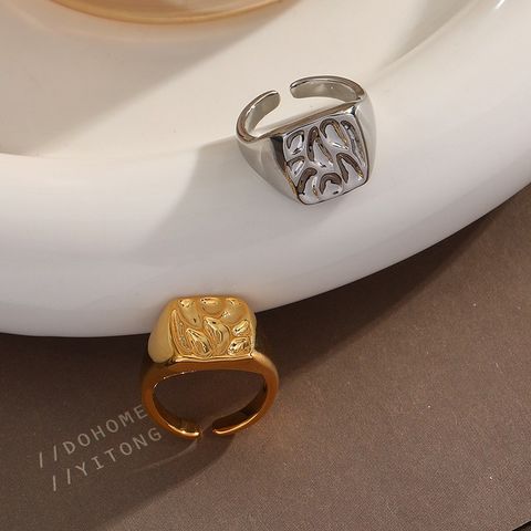 Pastoral Solid Color Artistic Irregular Solid Color Gold Plated Silver Plated Zircon Metal Copper Brass Wholesale Open Rings