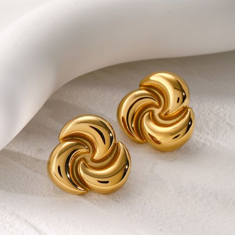 1 Pair IG Style Simple Style Geometric 316 Stainless Steel  18K Gold Plated Ear Studs