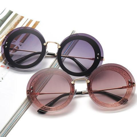 Exaggerated Streetwear Geometric Pc Round Frame Full Frame Glasses
