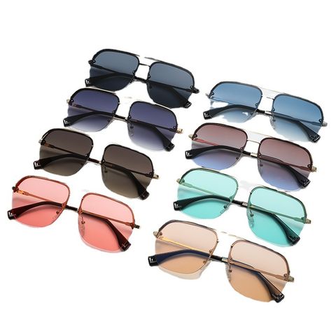 Hip-Hop Solid Color Pc Square Half Frame Glasses