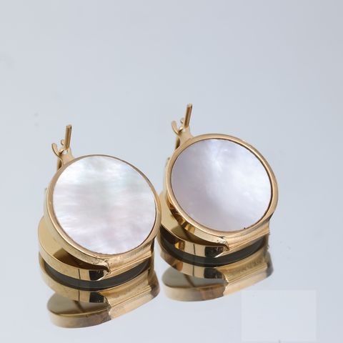 1 Pair Simple Style Solid Color 304 Stainless Steel 18K Gold Plated Drop Earrings