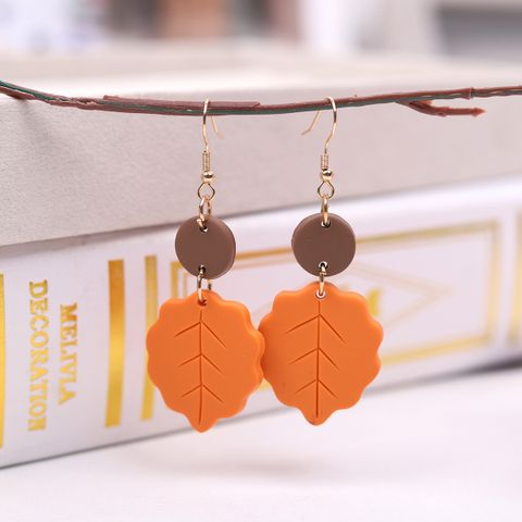 1 Pair Simple Style Flower Patchwork Soft Clay Drop Earrings