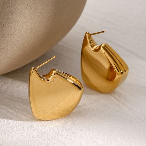 1 Pair IG Style Simple Style Geometric Solid Color 316 Stainless Steel  18K Gold Plated Ear Studs