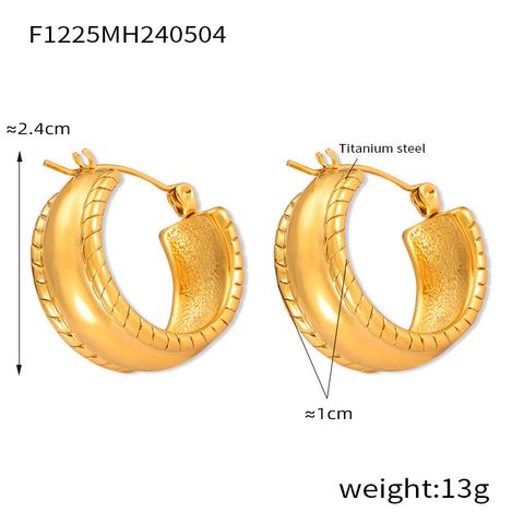 1 Pair Exaggerated Geometric Plating Titanium Steel Gold Plated Earrings