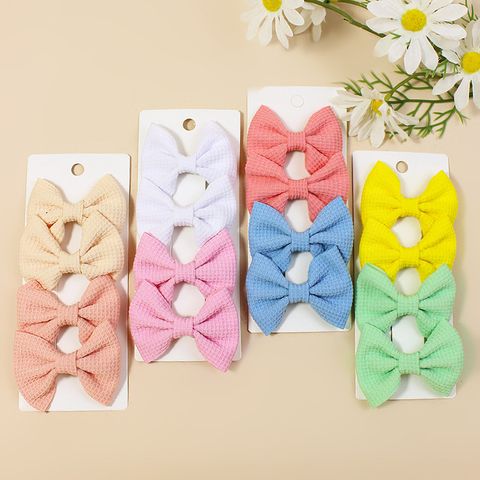 Women's Sweet Korean Style Bow Knot Polyester Hair Clip