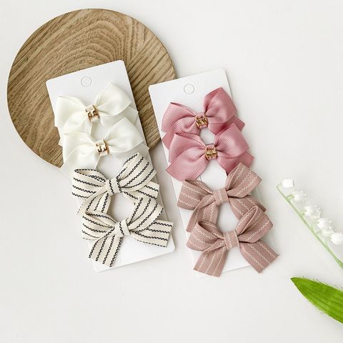 Girl'S Sweet Korean Style Bow Knot Cloth Polyester Hair Clip