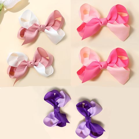 Women's Korean Style Bow Knot Cloth Polyester Bowknot Hair Clip