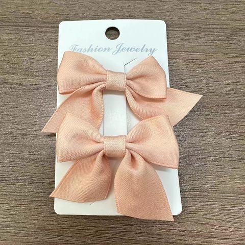 Girl'S Sweet Korean Style Bow Knot Cloth Metal Hair Clip