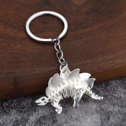 Casual Simple Style Dinosaur Cat Alloy Iron Polishing Plating White Gold Plated Bag Pendant Keychain
