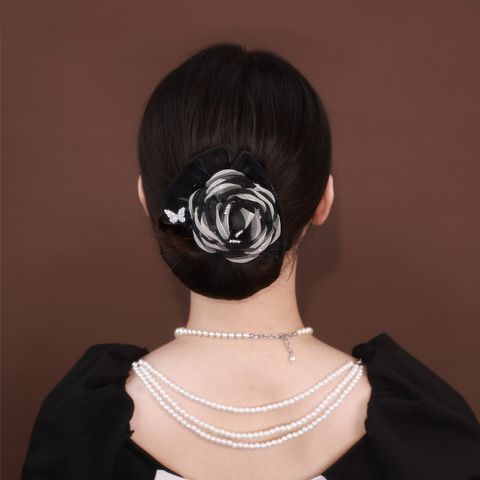Women's Simple Style Classic Style Flower Bow Knot Cloth Inlay Rhinestones Hair Tie