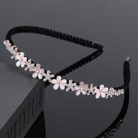 Women's Simple Style Classic Style Flower Alloy Inlay Rhinestones Hair Band