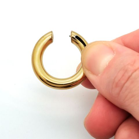 1 Piece Basic Simple Style C Shape Geometric Plating 304 Stainless Steel Hoop Earrings