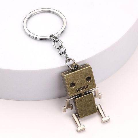 Casual Simple Style Robot Alloy Iron Polishing Plating Hoop Electroplating White K Keychain