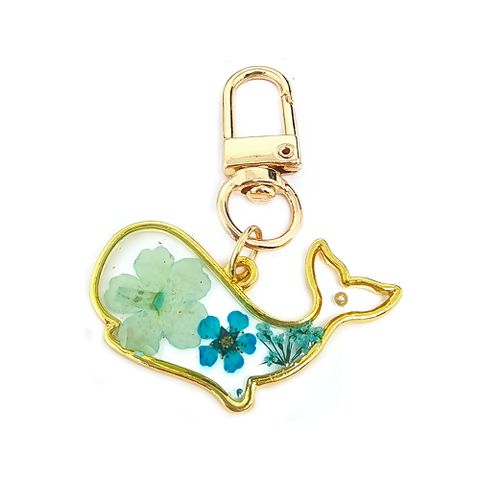 Cute Simple Style Flower Whale Alloy Resin Keychain